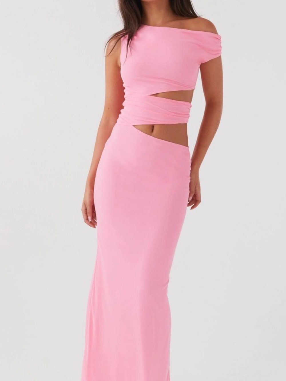 Peppermayo Pink cut-out maxi dress